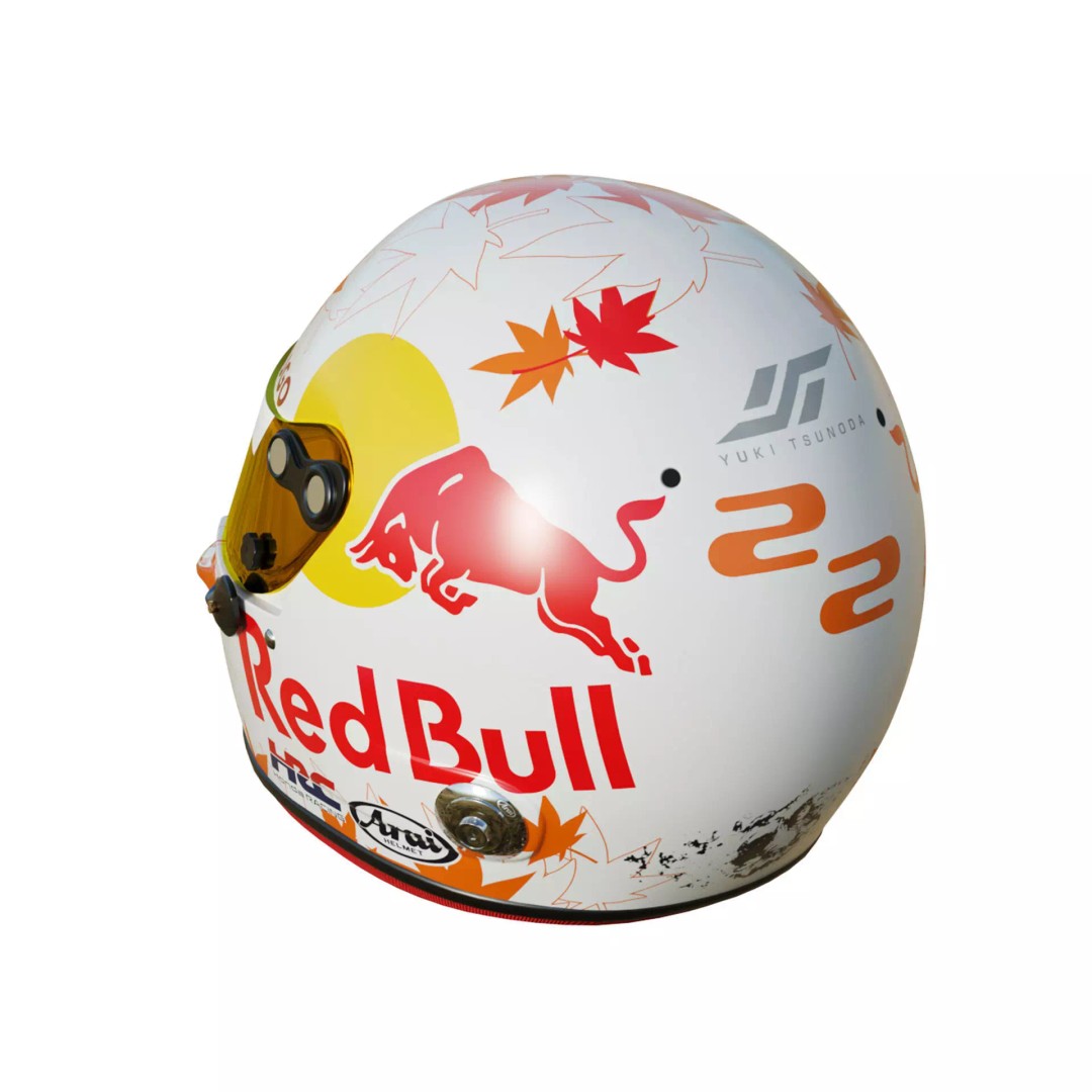 Yuki Tsunoda Helmet 3D Model – High Detail PBR Asset, FBX, OBJ - View 12