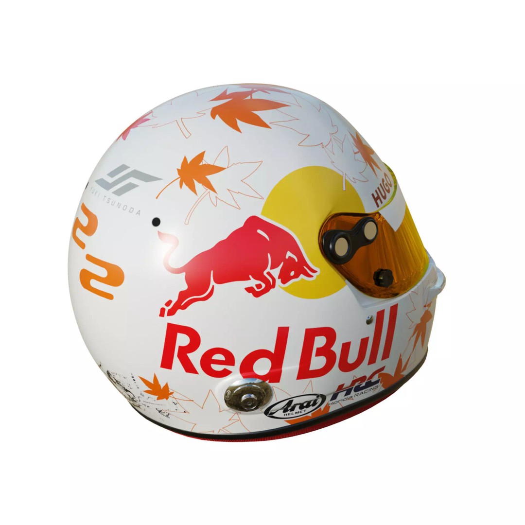 Yuki Tsunoda Helmet 3D Model – High Detail PBR Asset, FBX, OBJ - View 13