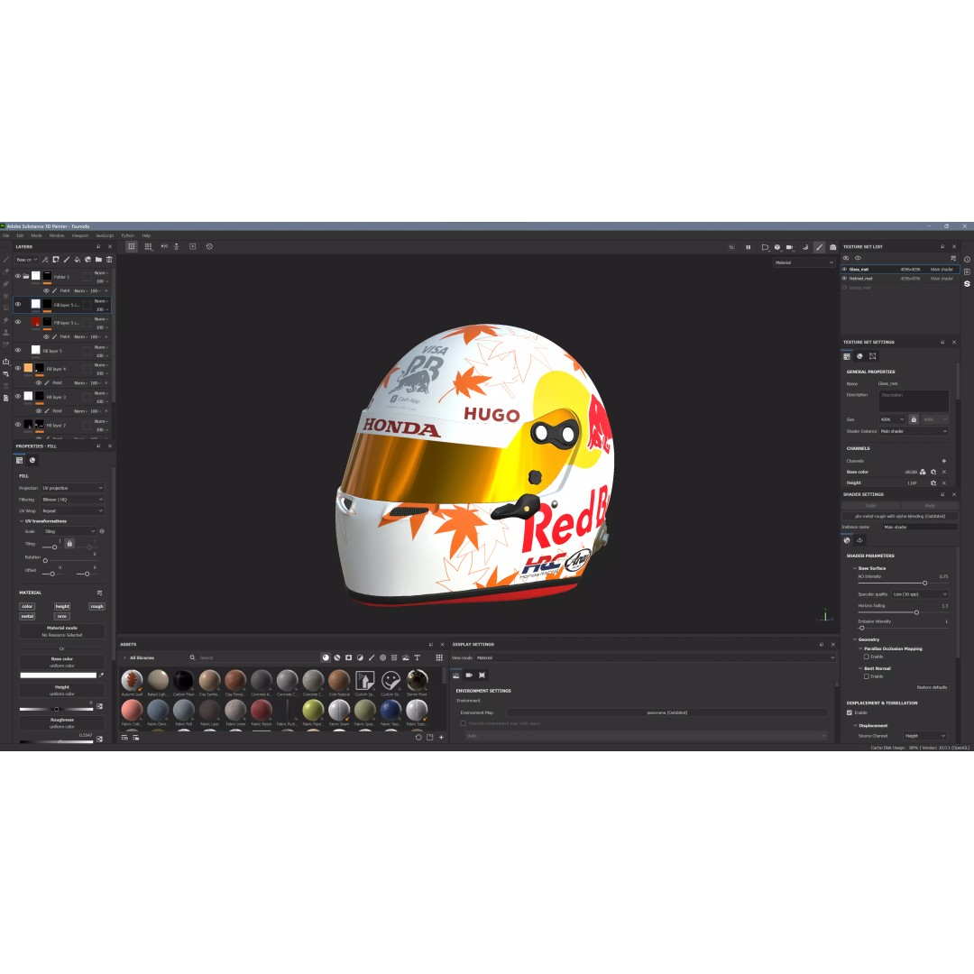 Yuki Tsunoda Helmet 3D Model – High Detail PBR Asset, FBX, OBJ - View 15