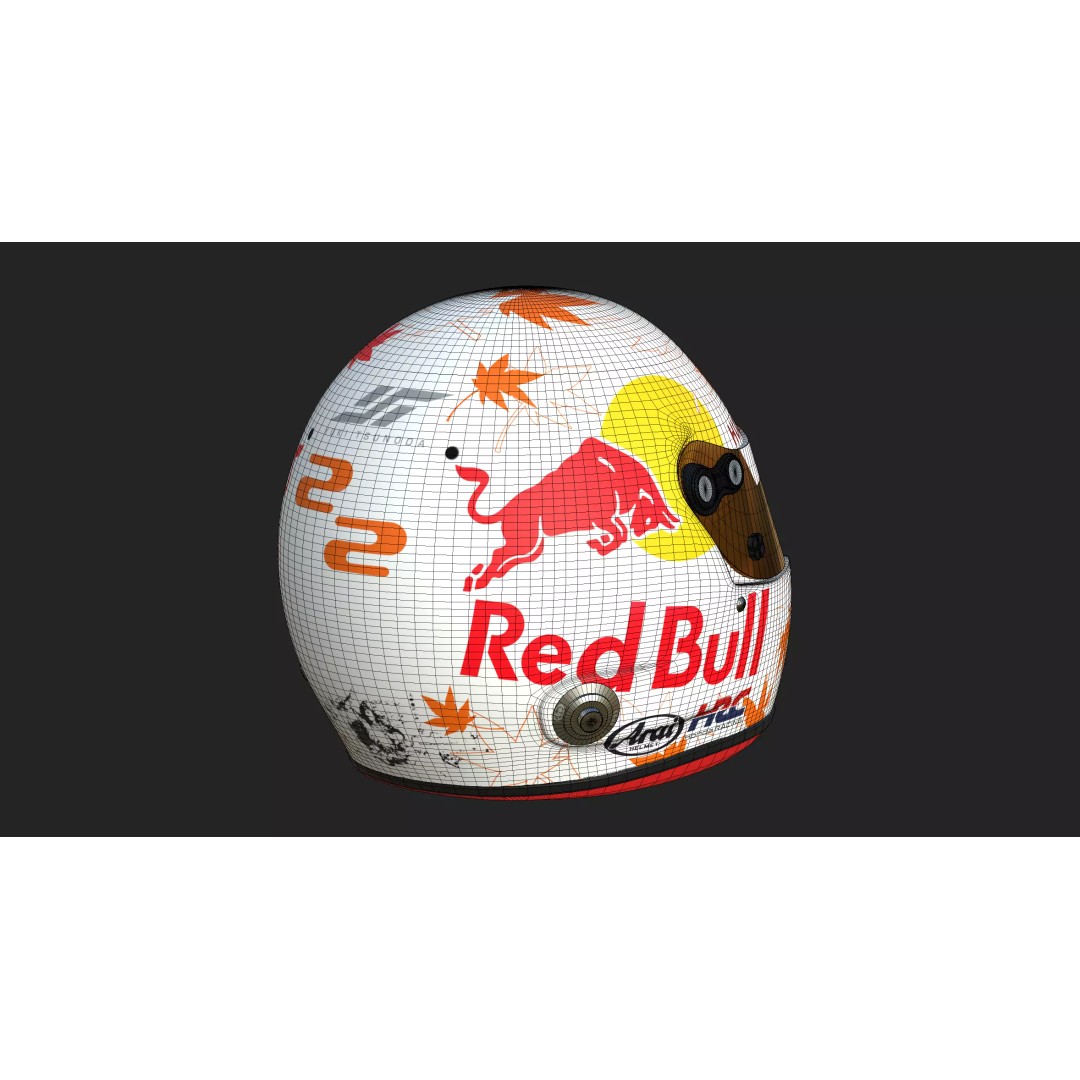 Yuki Tsunoda Helmet 3D Model – High Detail PBR Asset, FBX, OBJ - View 17