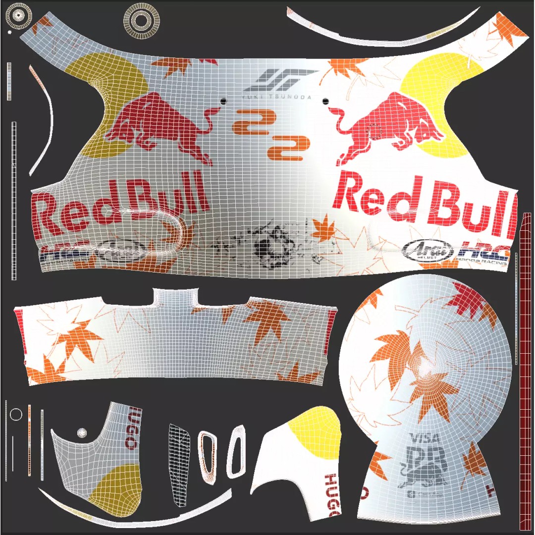 Yuki Tsunoda Helmet 3D Model – High Detail PBR Asset, FBX, OBJ - View 18