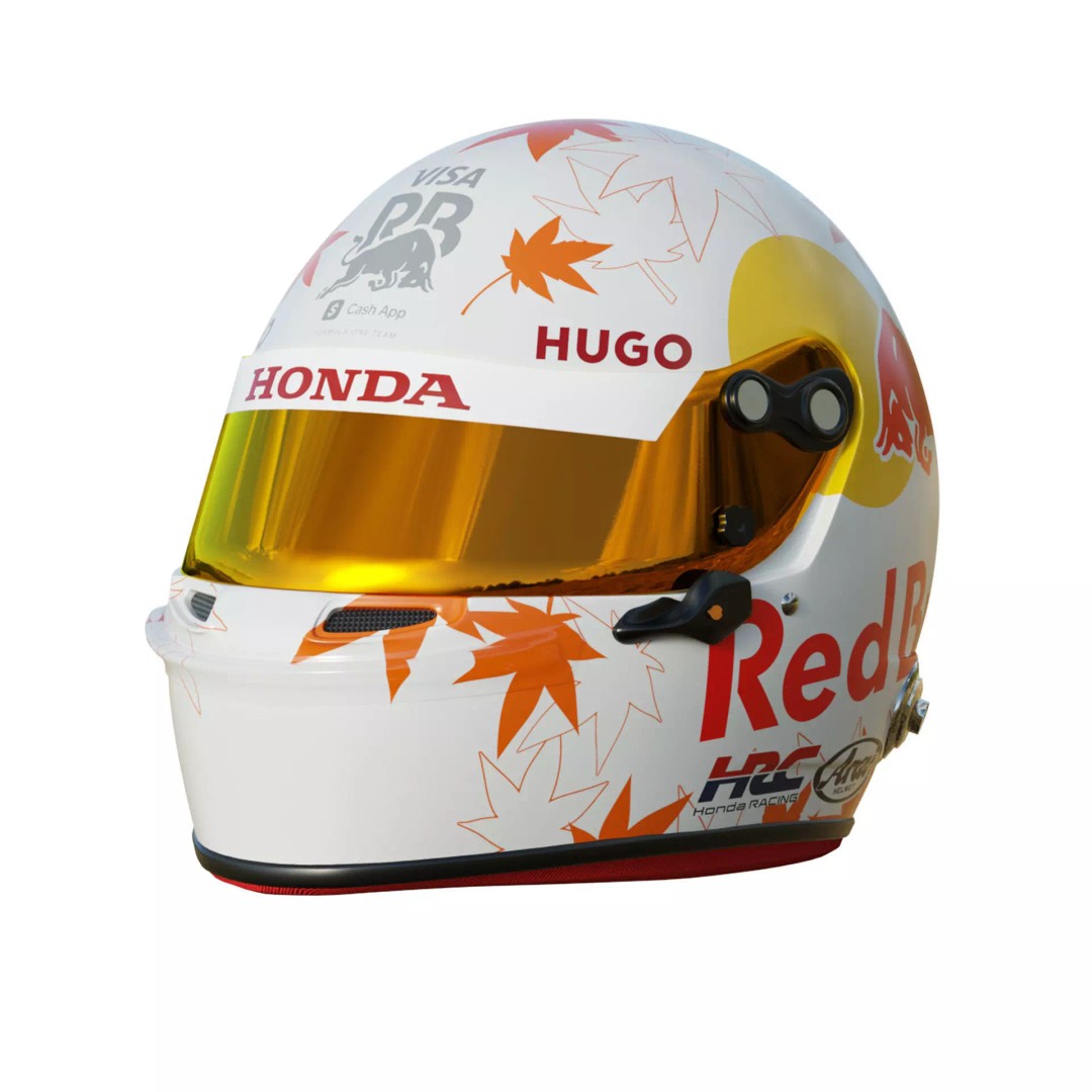 Yuki Tsunoda Helmet 3D Model – High Detail PBR Asset, FBX, OBJ - View 3