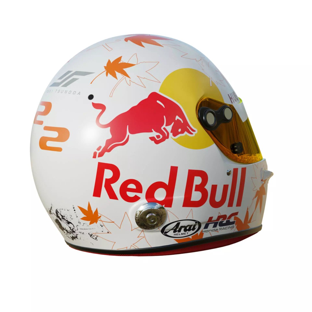 Yuki Tsunoda Helmet 3D Model – High Detail PBR Asset, FBX, OBJ - View 7