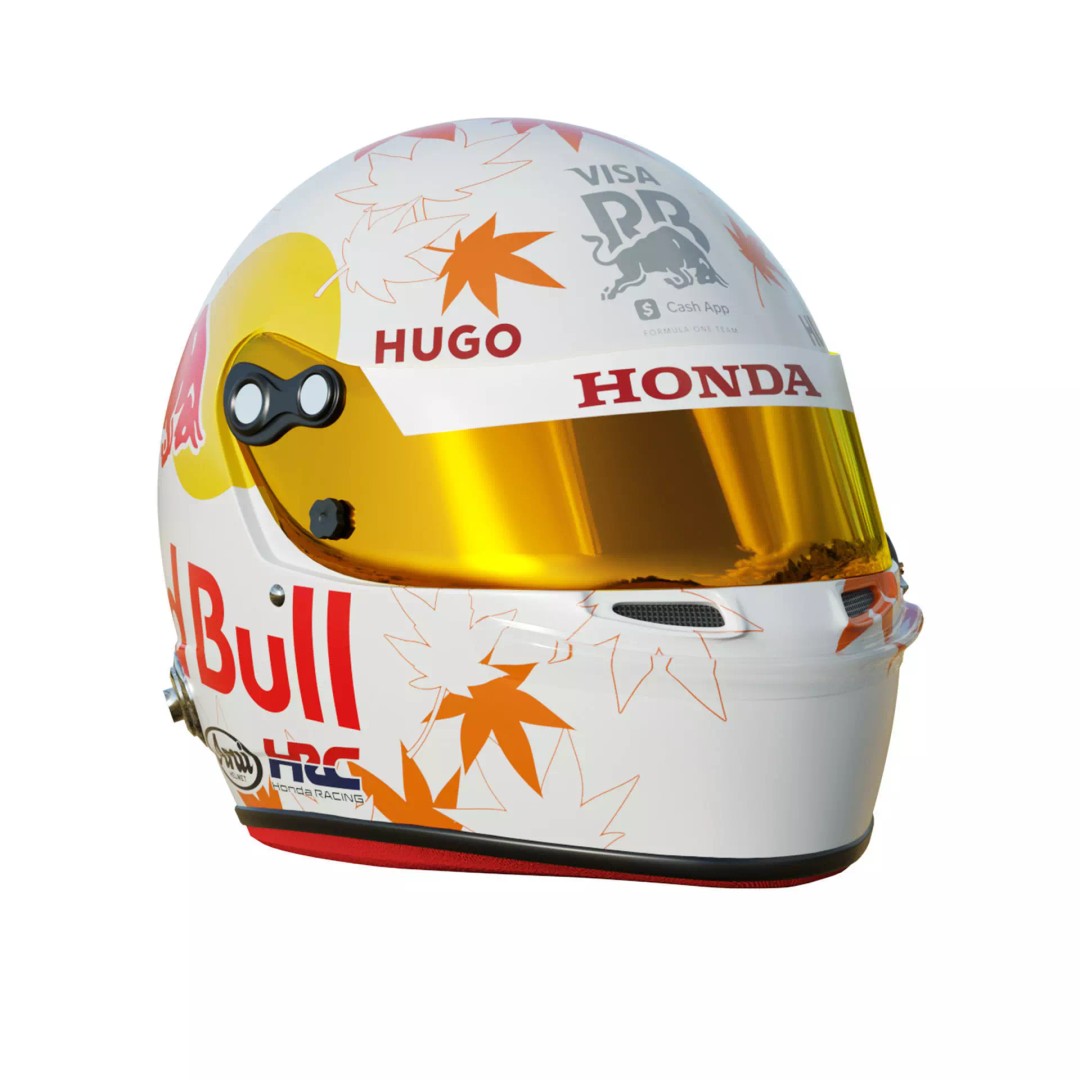 Yuki Tsunoda Helmet 3D Model – High Detail PBR Asset, FBX, OBJ - View 9