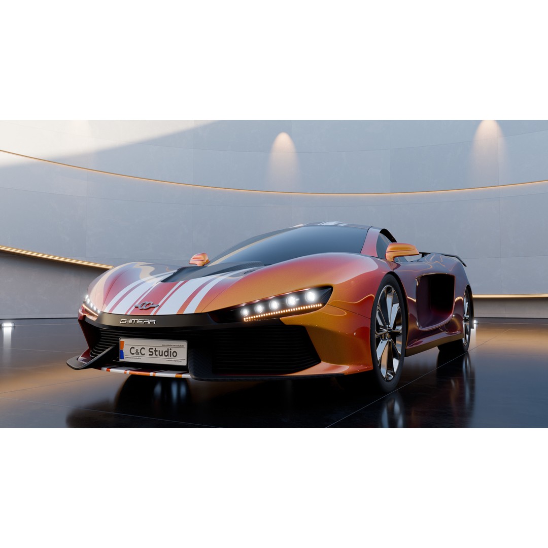 CC Chimera Supercar 3D Model – High Poly Sports Car, Blender, FBX - View 11