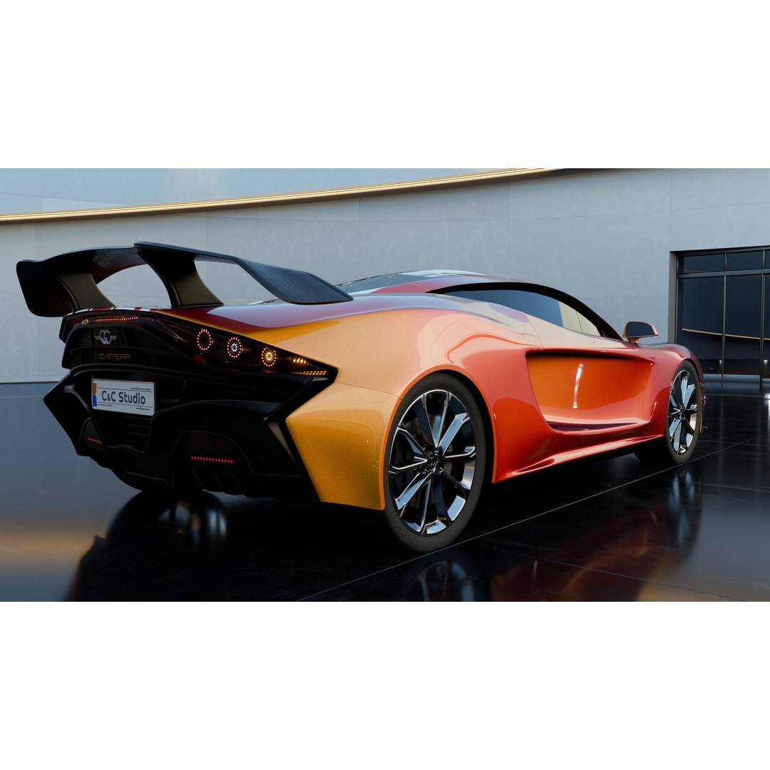 CC Chimera Supercar 3D Model – High Poly Sports Car, Blender, FBX - View 12