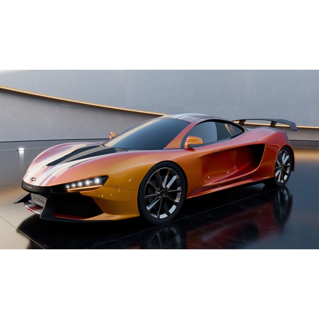 CC Chimera Supercar 3D Model – High Poly Sports Car, Blender, FBX - View 13