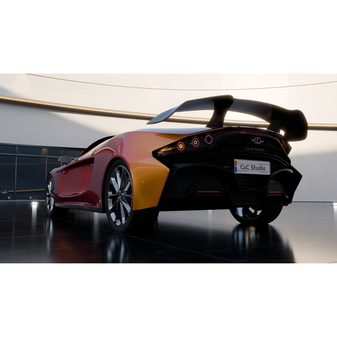 CC Chimera Supercar 3D Model – High Poly Sports Car, Blender, FBX - View 15