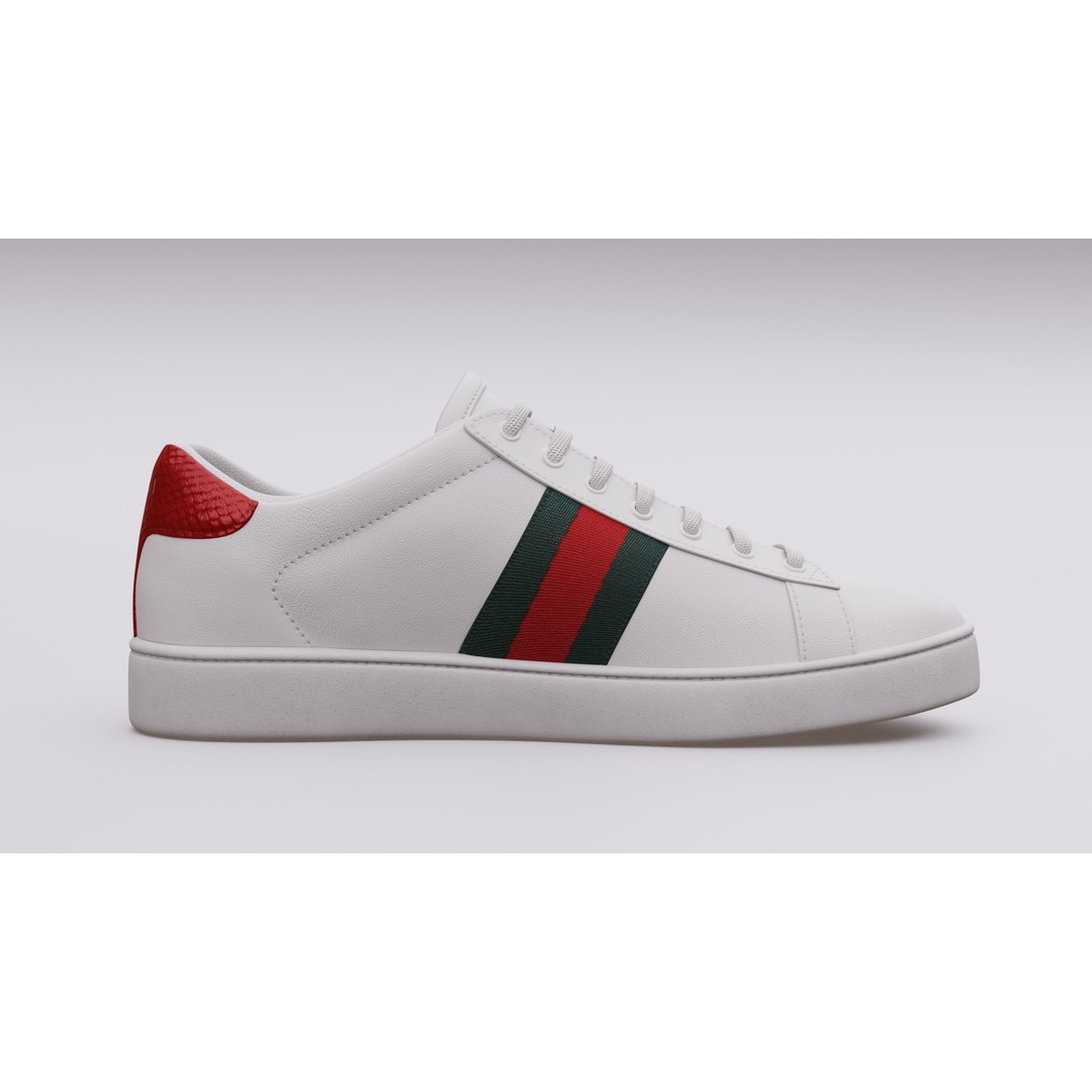 Gucci Ace Sneaker 3D Model – Low Poly Game Asset, FBX & Blender - View 16