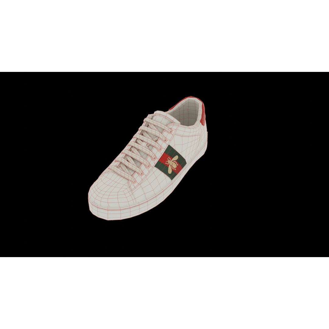 Gucci Ace Sneaker 3D Model – Low Poly Game Asset, FBX & Blender - View 25