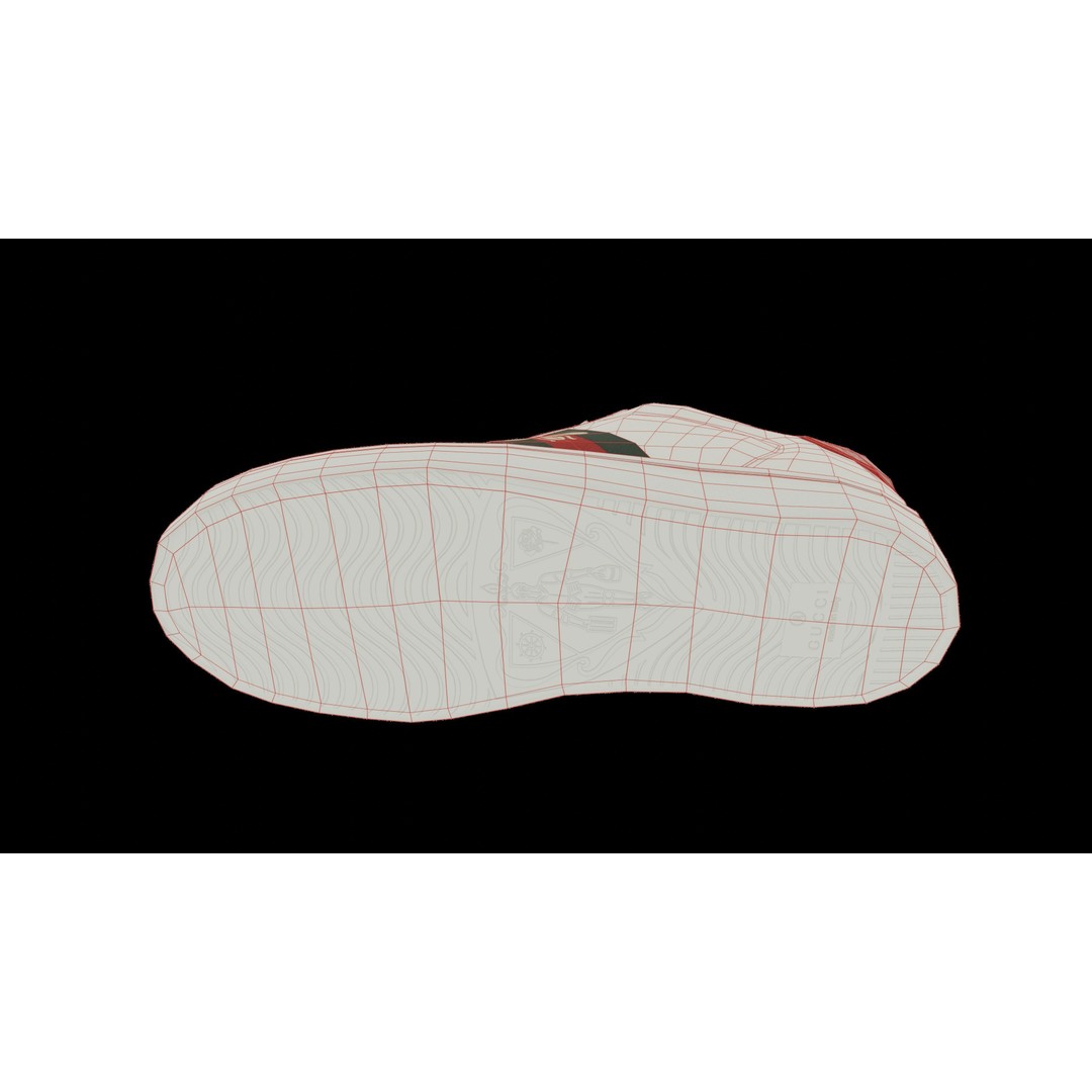 Gucci Ace Sneaker 3D Model – Low Poly Game Asset, FBX & Blender - View 26