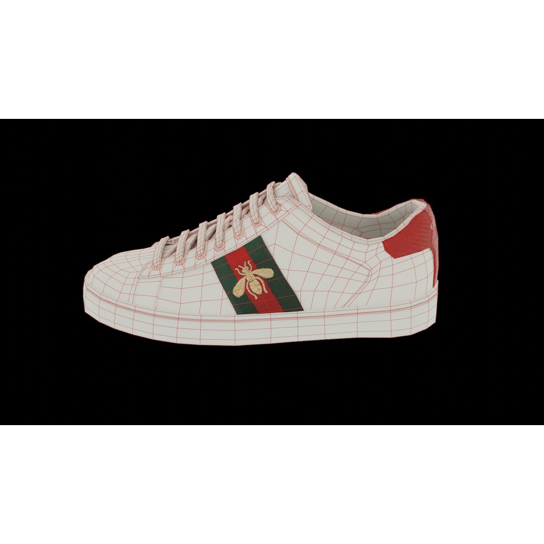Gucci Ace Sneaker 3D Model – Low Poly Game Asset, FBX & Blender - View 27