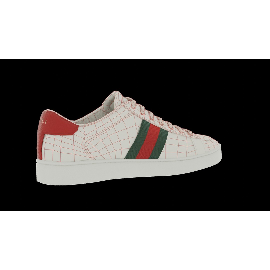 Gucci Ace Sneaker 3D Model – Low Poly Game Asset, FBX & Blender - View 28