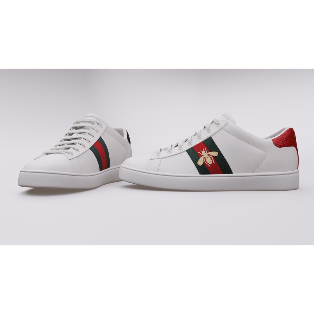 Gucci Ace Sneaker 3D Model – Low Poly Game Asset, FBX & Blender - View 3