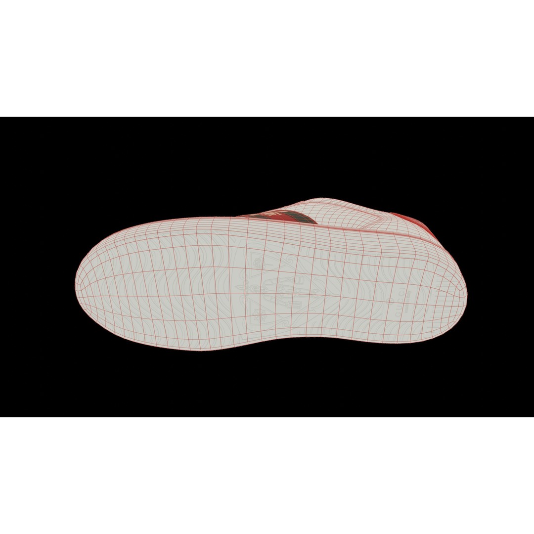 Gucci Ace Sneaker 3D Model – Low Poly Game Asset, FBX & Blender - View 30
