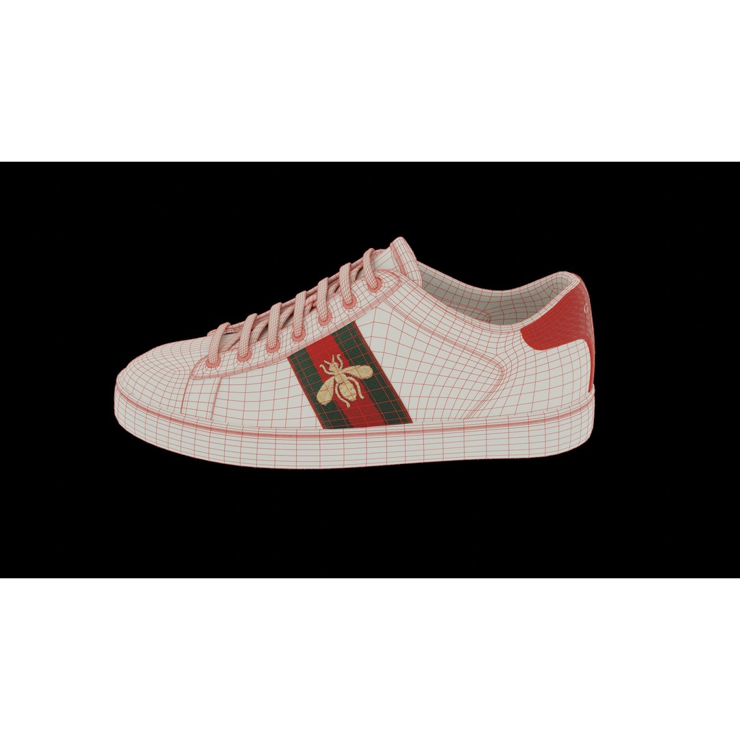 Gucci Ace Sneaker 3D Model – Low Poly Game Asset, FBX & Blender - View 31
