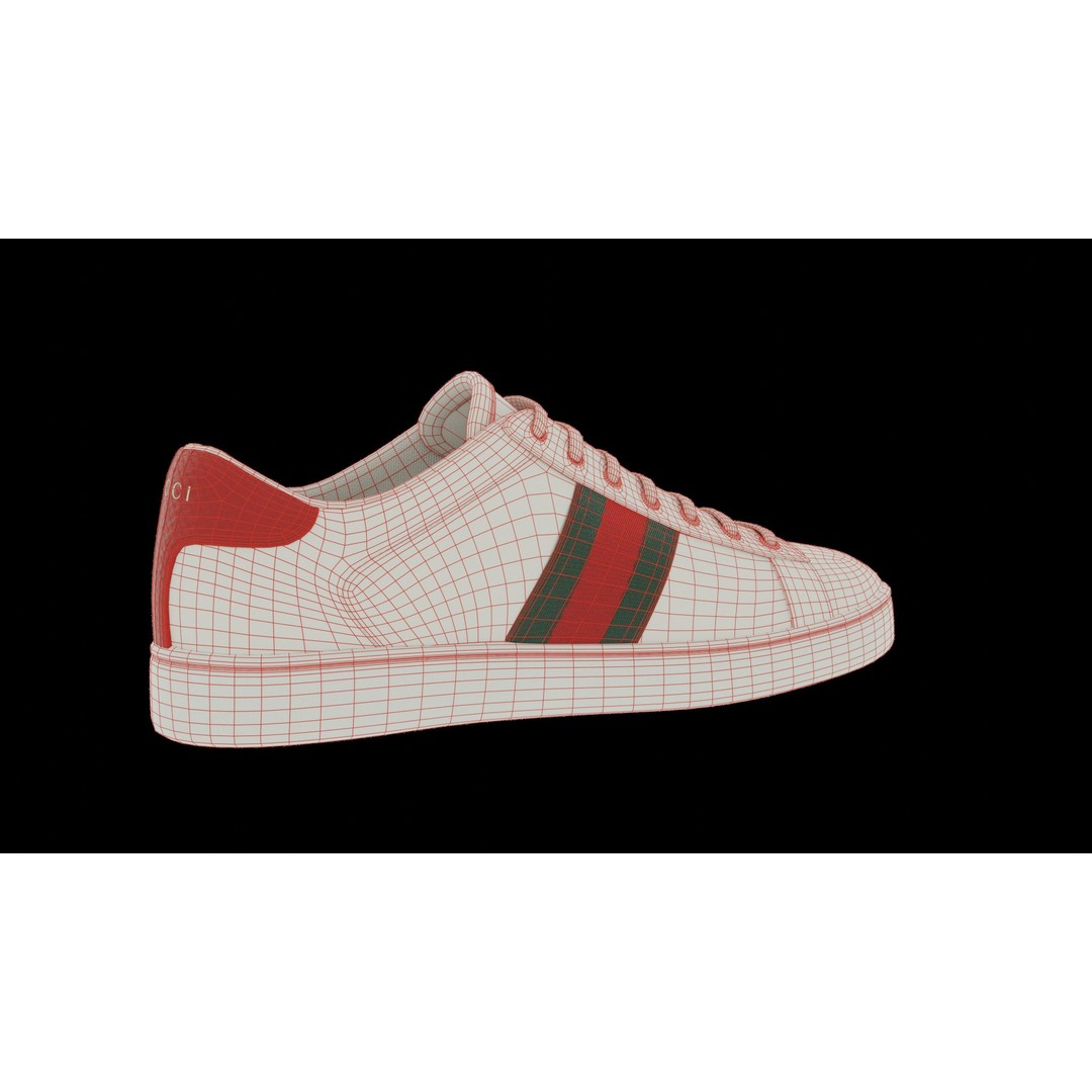 Gucci Ace Sneaker 3D Model – Low Poly Game Asset, FBX & Blender - View 32
