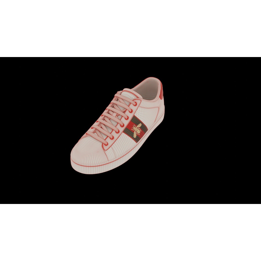 Gucci Ace Sneaker 3D Model – Low Poly Game Asset, FBX & Blender - View 33