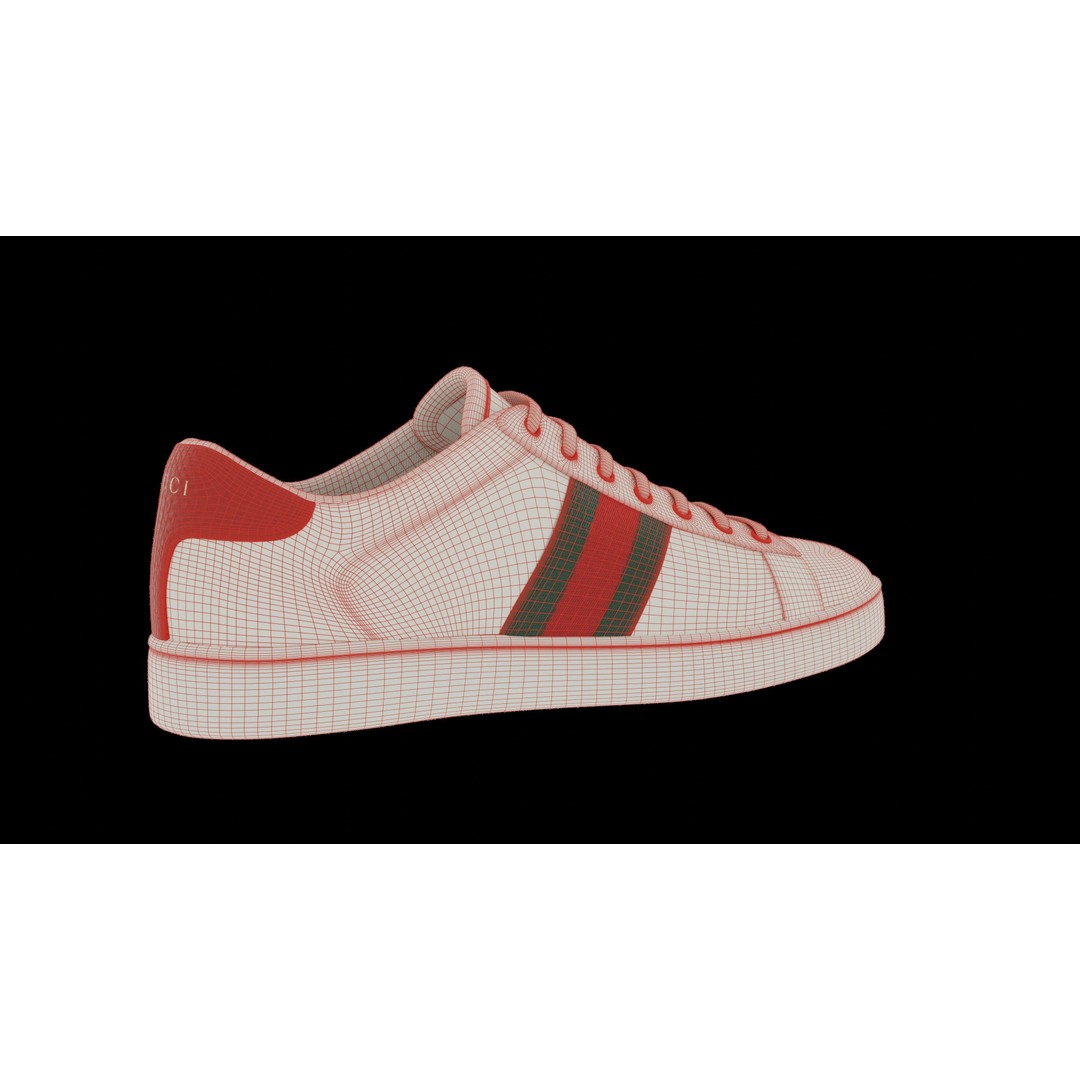 Gucci Ace Sneaker 3D Model – Low Poly Game Asset, FBX & Blender - View 35