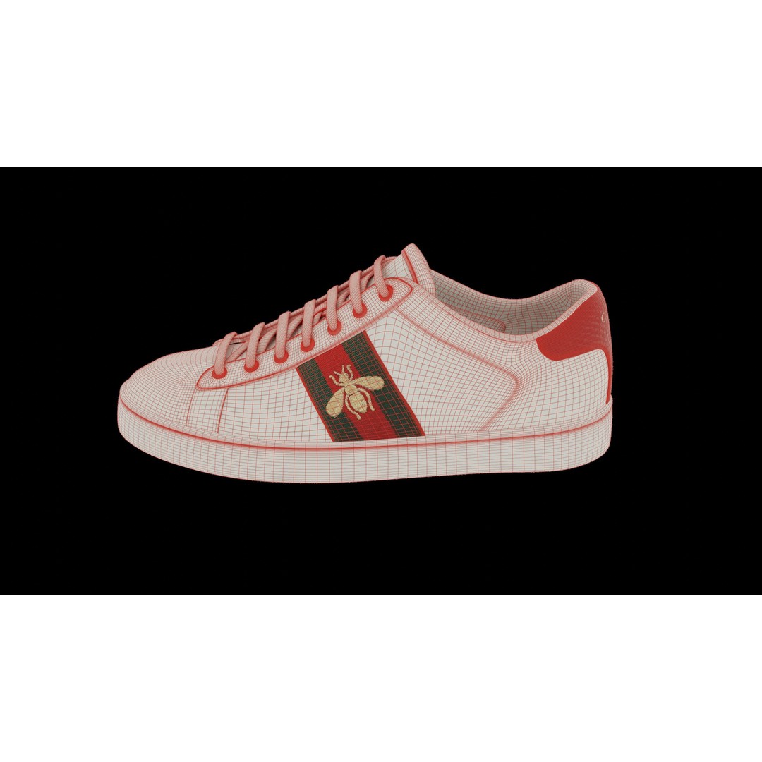 Gucci Ace Sneaker 3D Model – Low Poly Game Asset, FBX & Blender - View 36