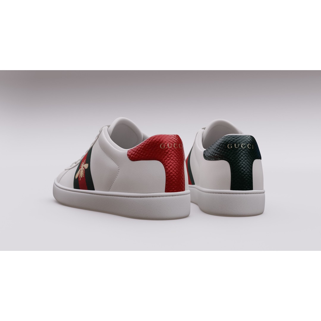 Gucci Ace Sneaker 3D Model – Low Poly Game Asset, FBX & Blender - View 4
