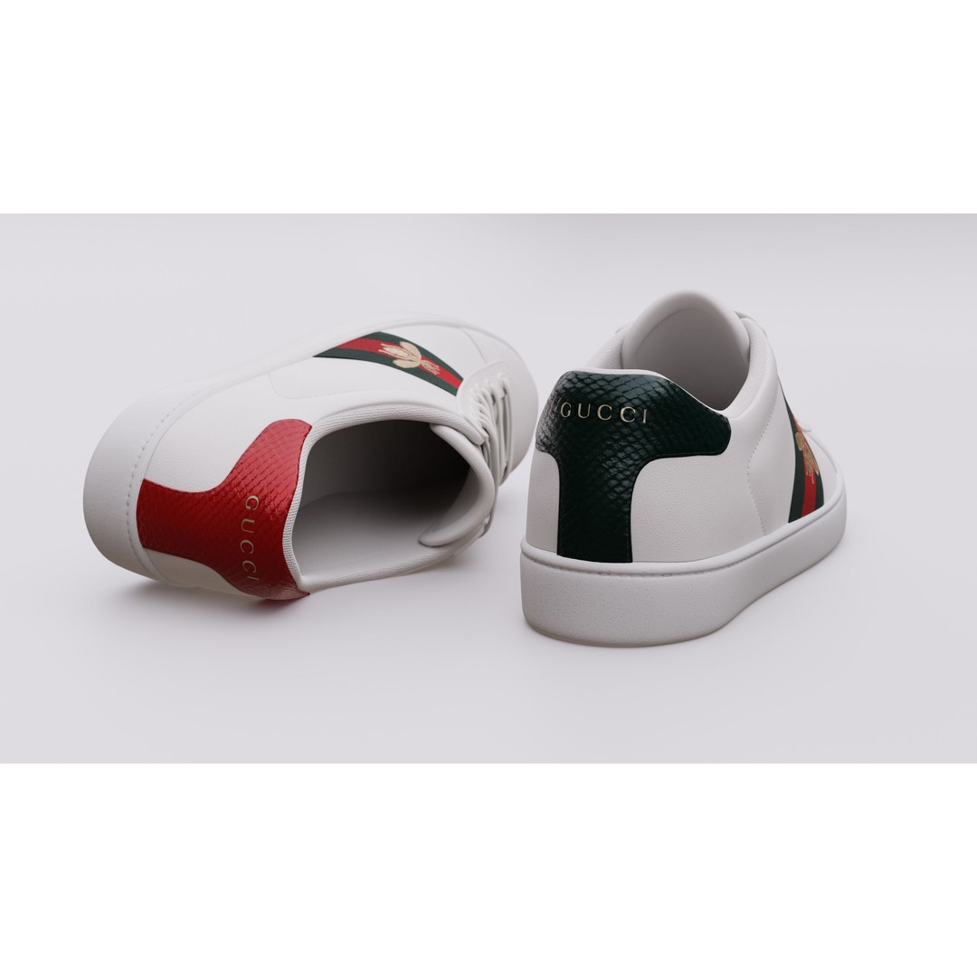 Gucci Ace Sneaker 3D Model – Low Poly Game Asset, FBX & Blender - View 5