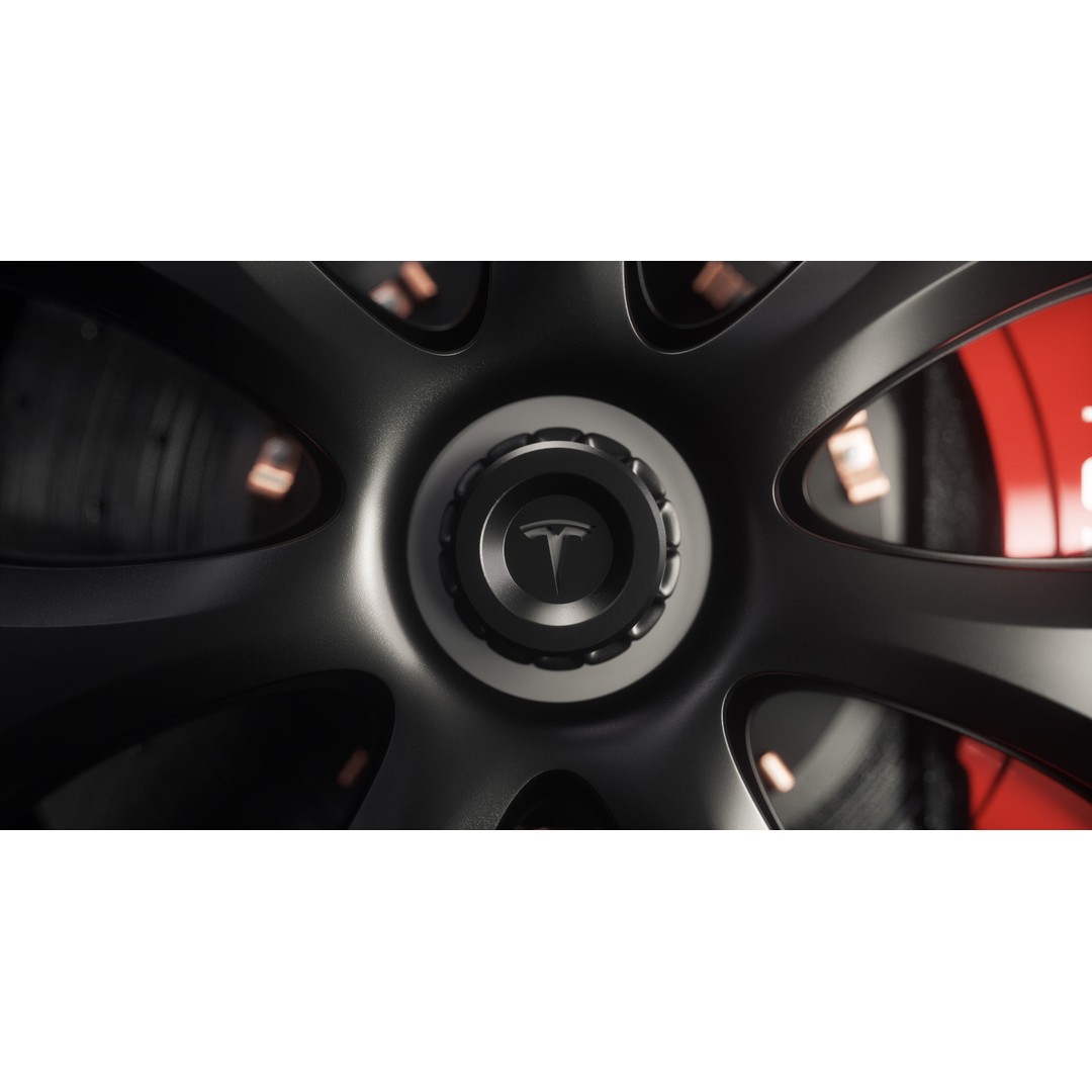 Tesla Roadster 3D Model – Low Poly Sport Car Wheels with PBR Textures - View 13