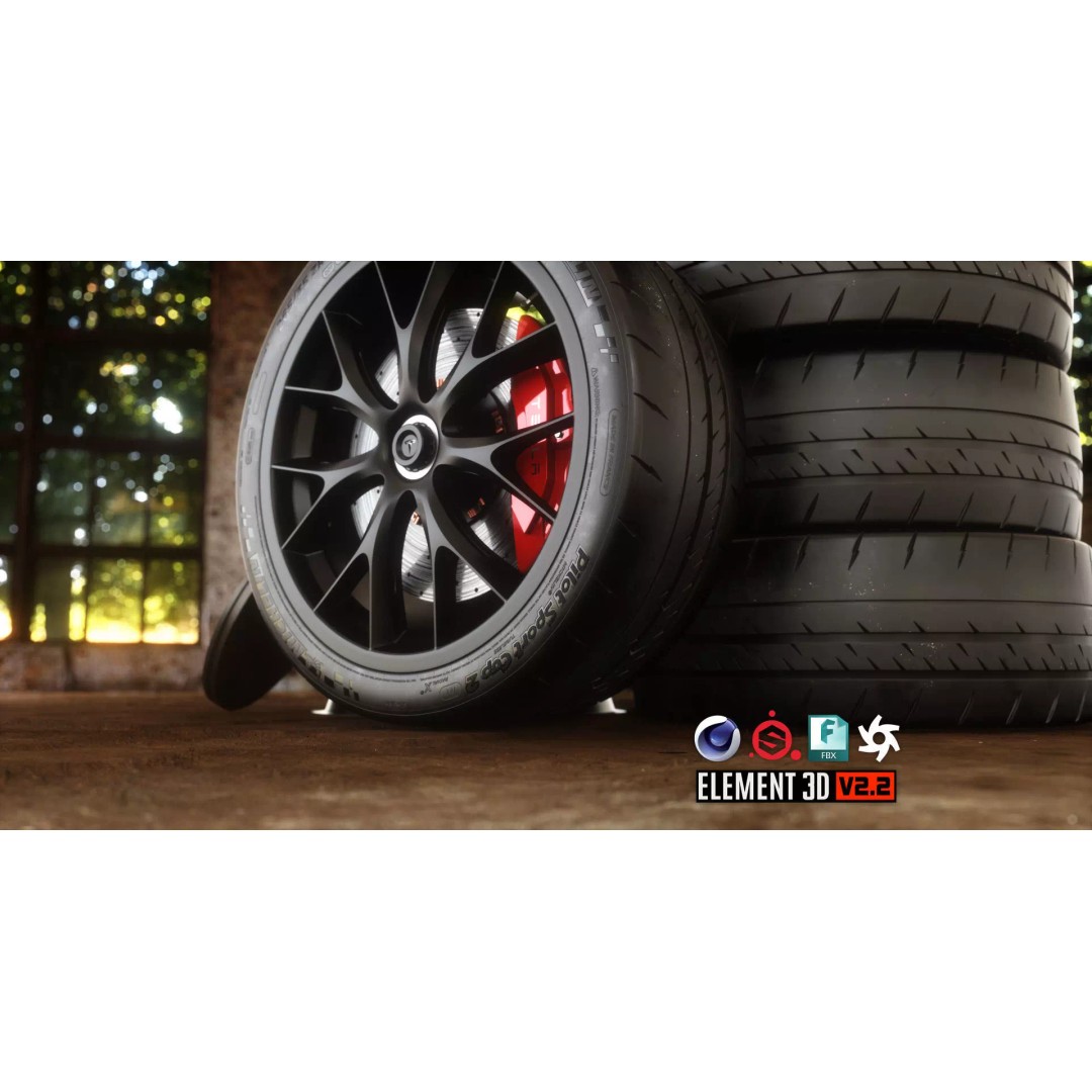 Tesla Roadster 3D Model – Low Poly Sport Car Wheels with PBR Textures - View 2