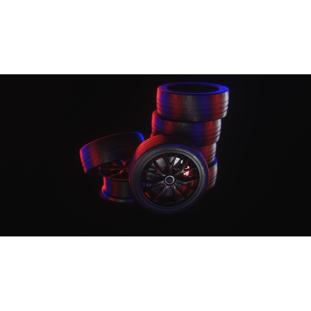 Tesla Roadster 3D Model – Low Poly Sport Car Wheels with PBR Textures - View 24