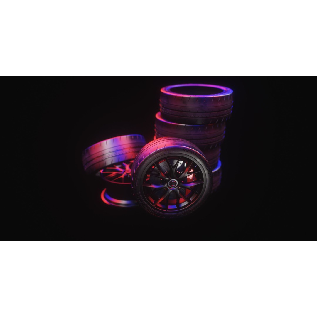 Tesla Roadster 3D Model – Low Poly Sport Car Wheels with PBR Textures - View 25