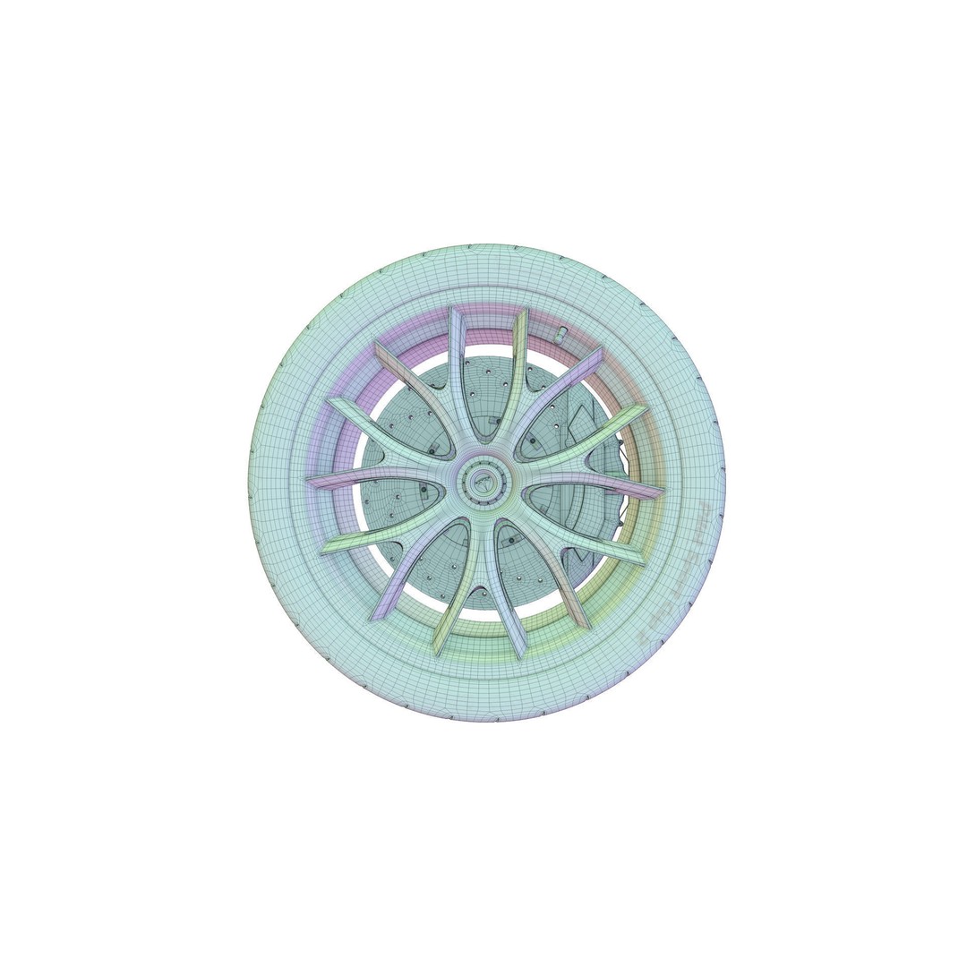 Tesla Roadster 3D Model – Low Poly Sport Car Wheels with PBR Textures - View 5
