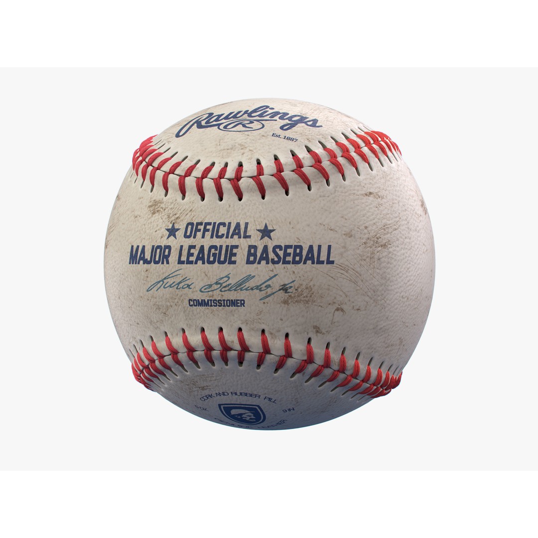 Baseball Ball 3D Model – High Precision PBR Asset, FBX, OBJ - View 3