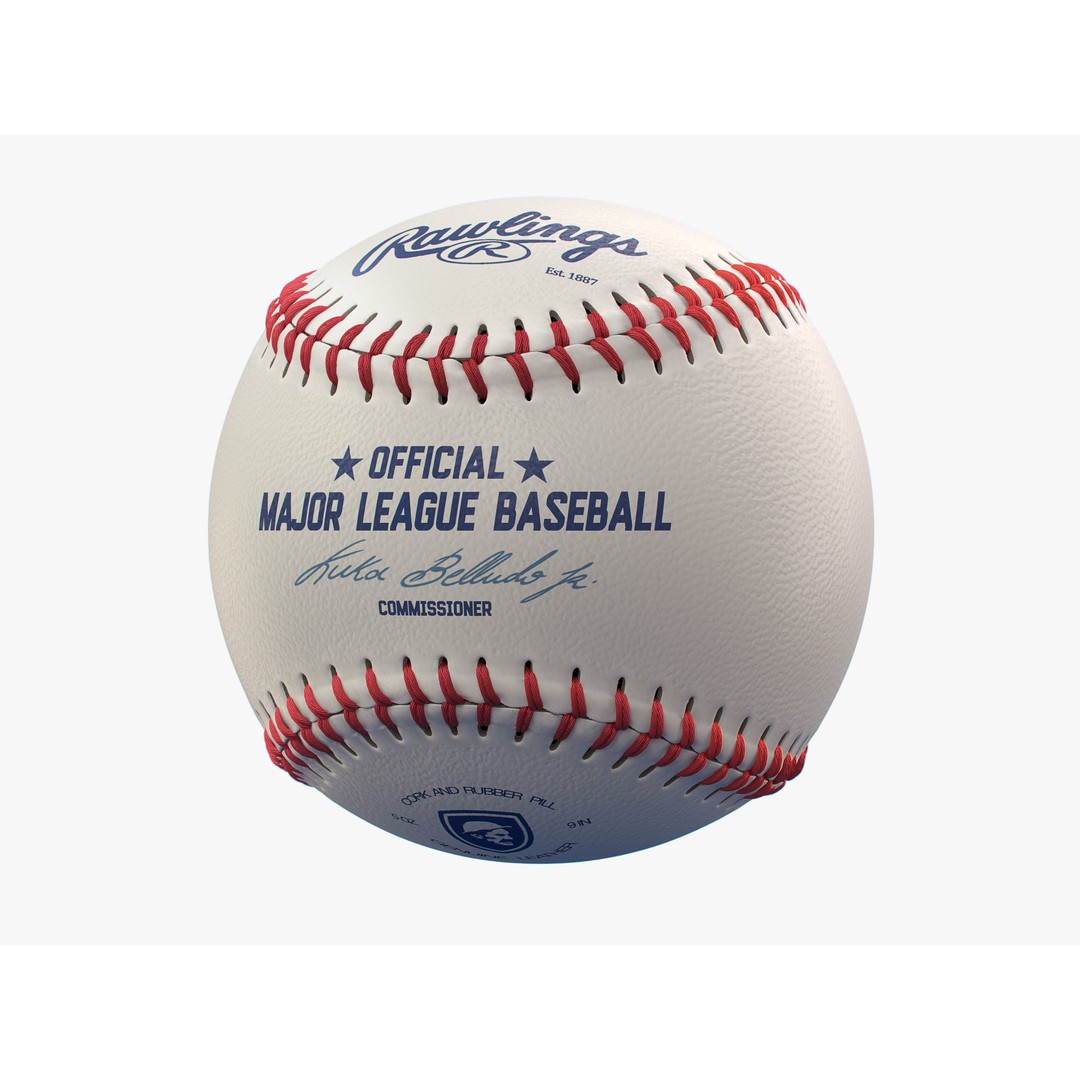 Baseball Ball 3D Model – High Precision PBR Asset, FBX, OBJ - View 4