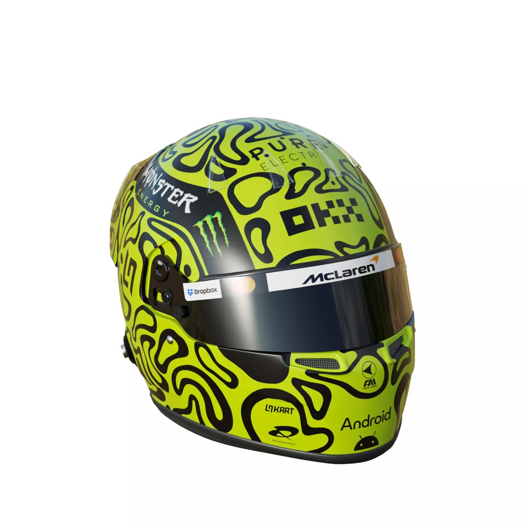Lando Norris Helmet 3D Model – High Detail PBR Asset for Games, FBX, OBJ - View 14
