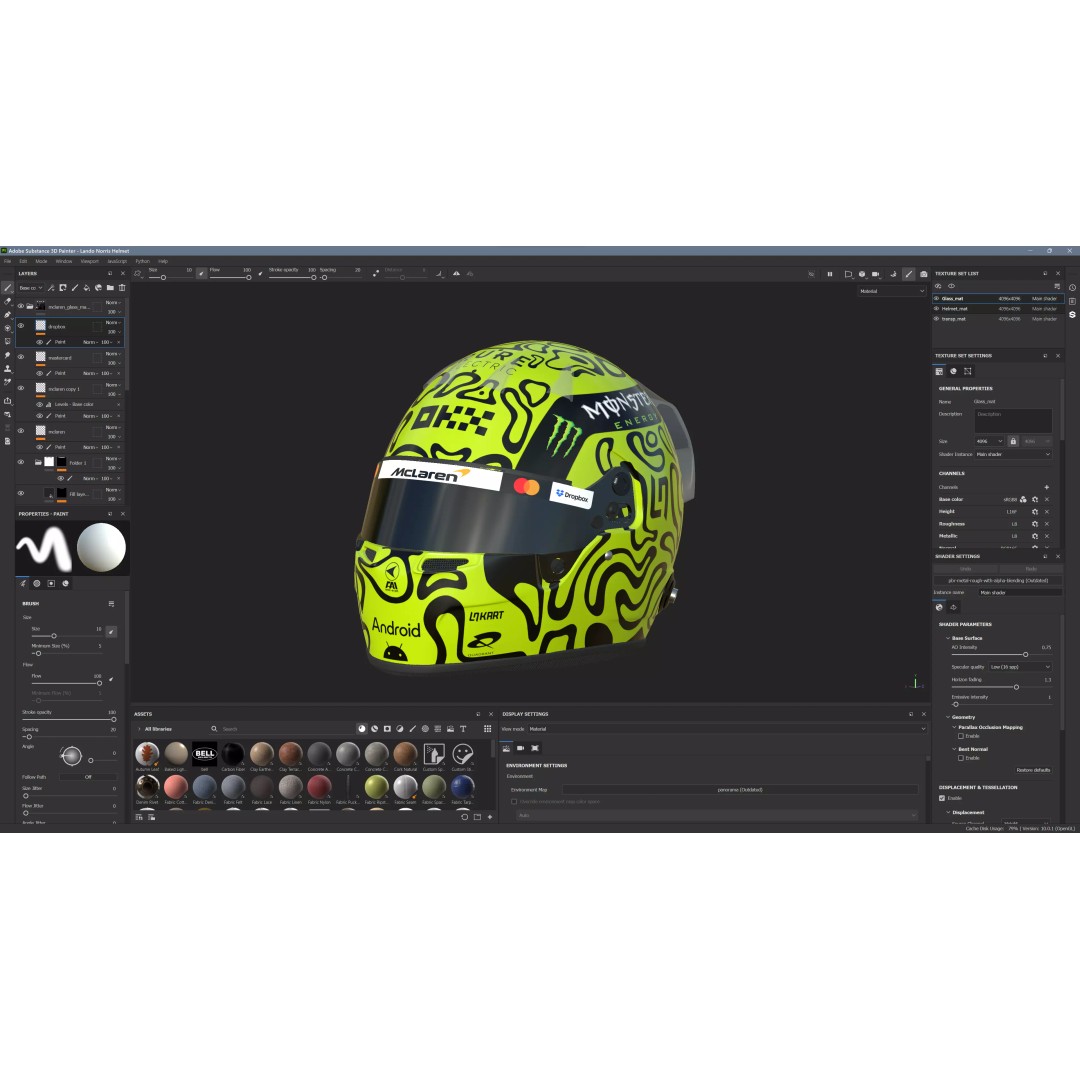 Lando Norris Helmet 3D Model – High Detail PBR Asset for Games, FBX, OBJ - View 15