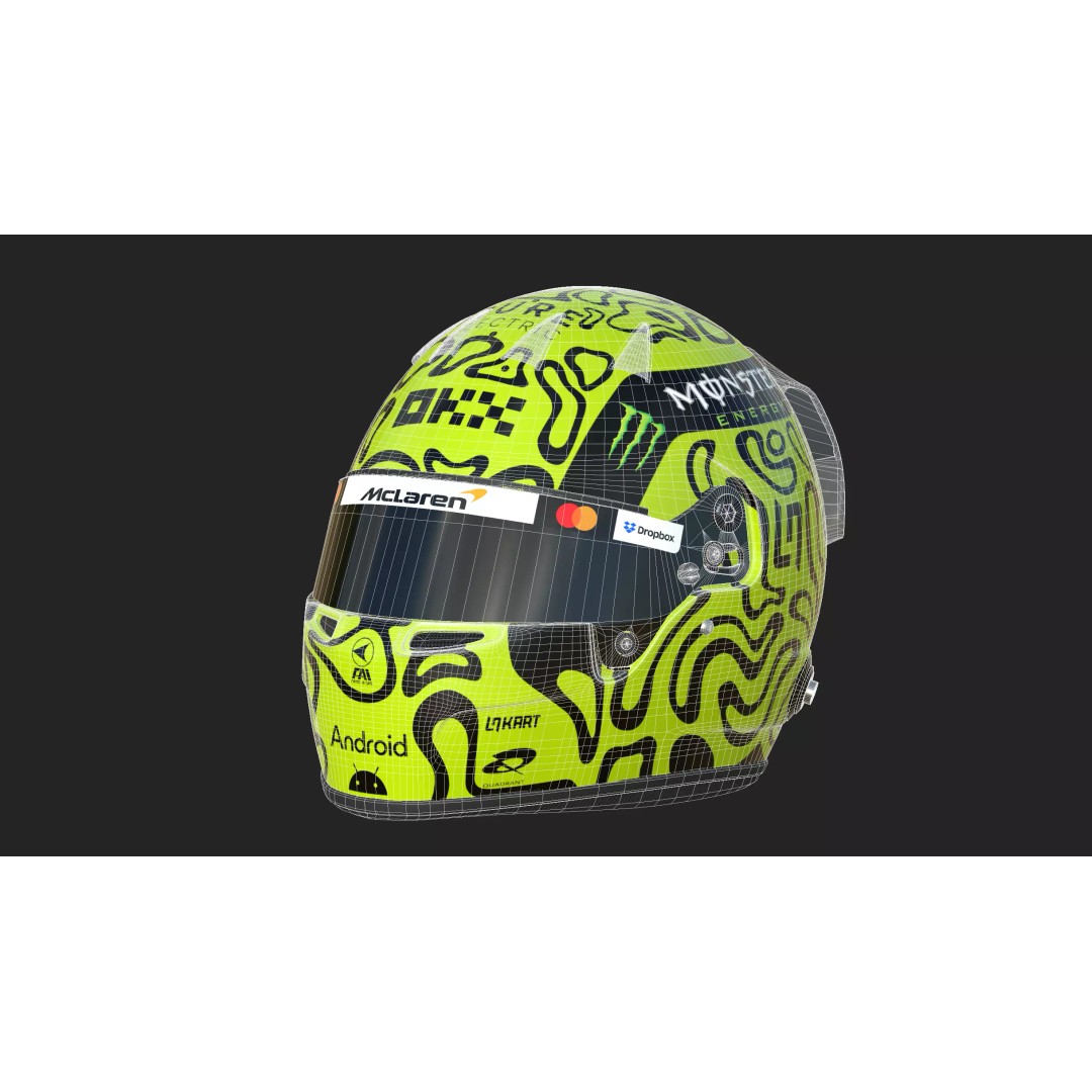 Lando Norris Helmet 3D Model – High Detail PBR Asset for Games, FBX, OBJ - View 16