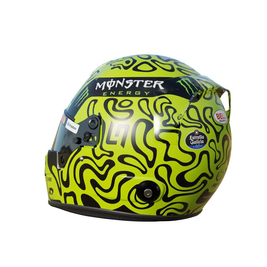 Lando Norris Helmet 3D Model – High Detail PBR Asset for Games, FBX, OBJ - View 5