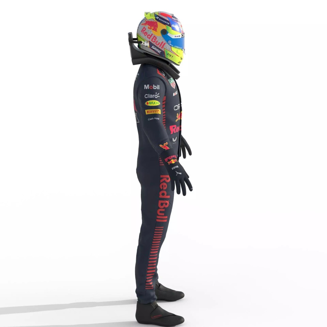 F1 Red Bull Suit 2023 3D Model – High Detail Game-Ready Asset, FBX, OBJ - View 16