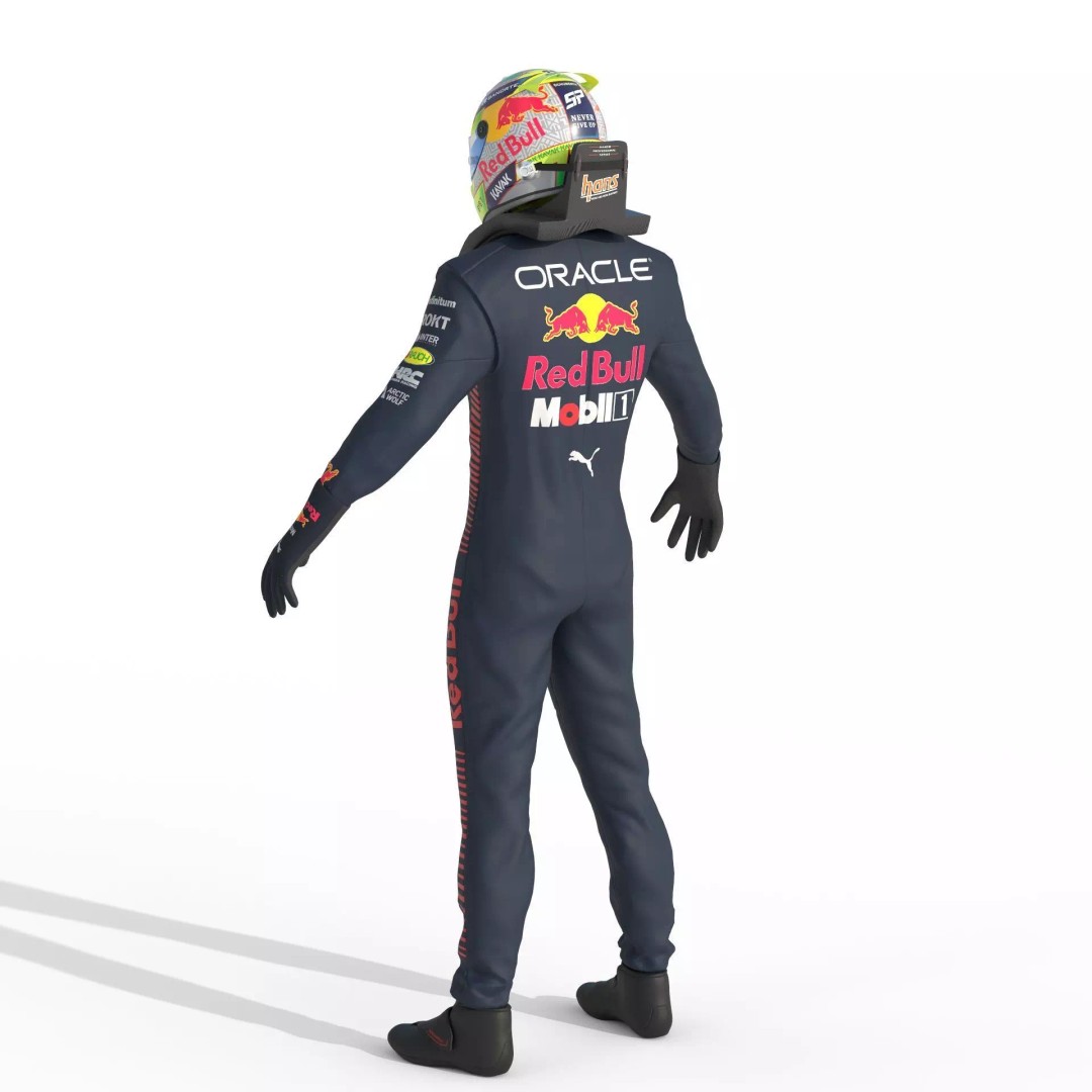 F1 Red Bull Suit 2023 3D Model – High Detail Game-Ready Asset, FBX, OBJ - View 18