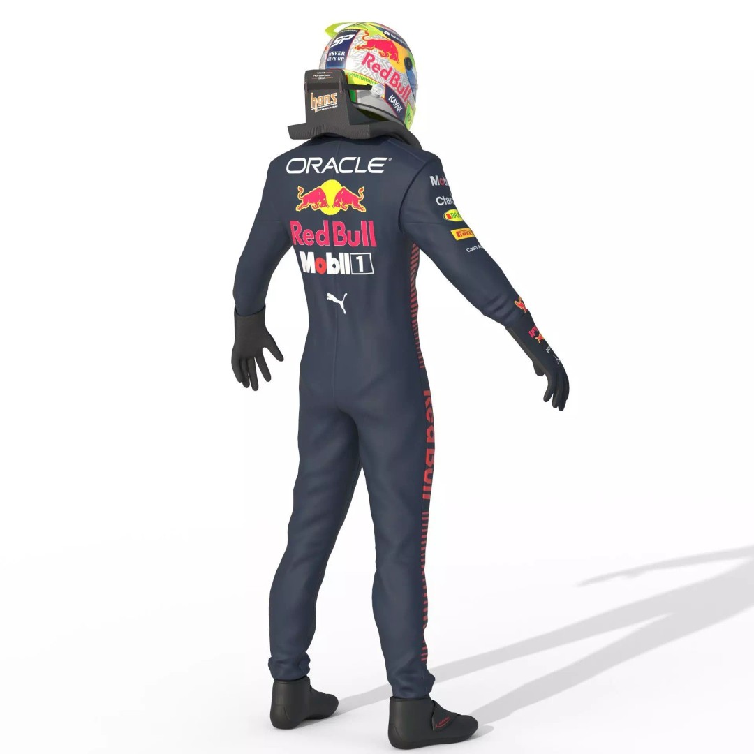 F1 Red Bull Suit 2023 3D Model – High Detail Game-Ready Asset, FBX, OBJ - View 20