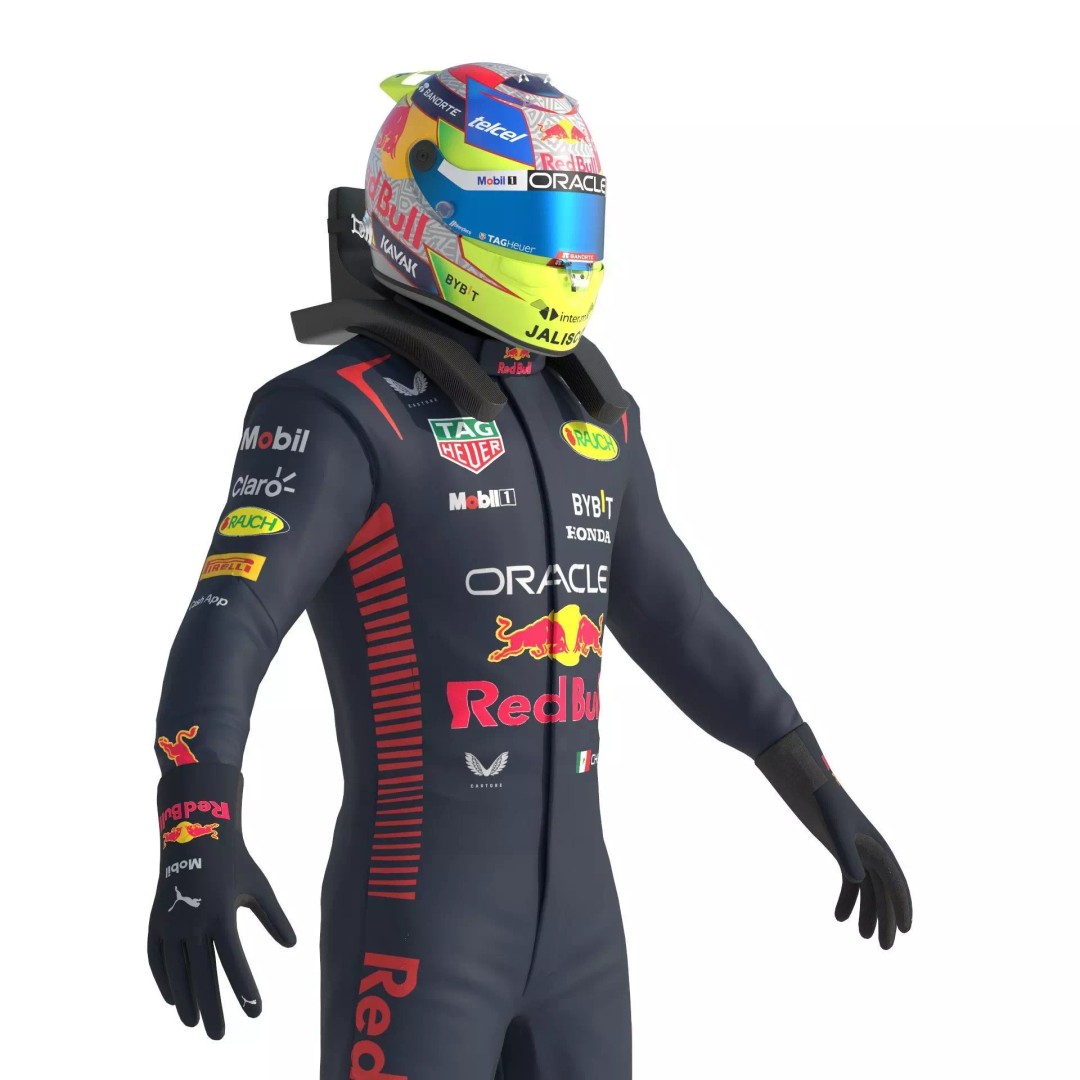 F1 Red Bull Suit 2023 3D Model – High Detail Game-Ready Asset, FBX, OBJ - View 23