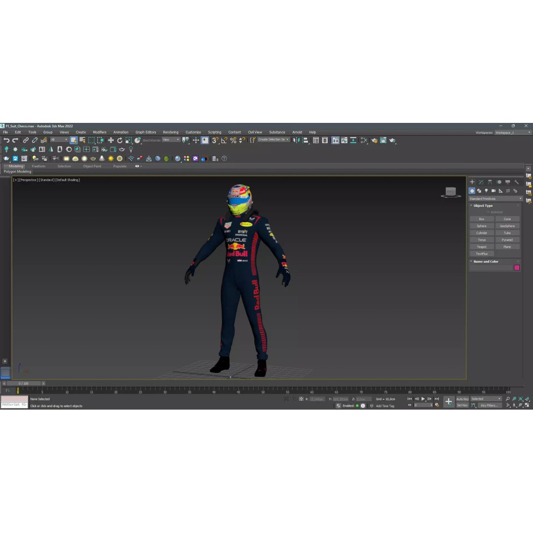 F1 Red Bull Suit 2023 3D Model – High Detail Game-Ready Asset, FBX, OBJ - View 26
