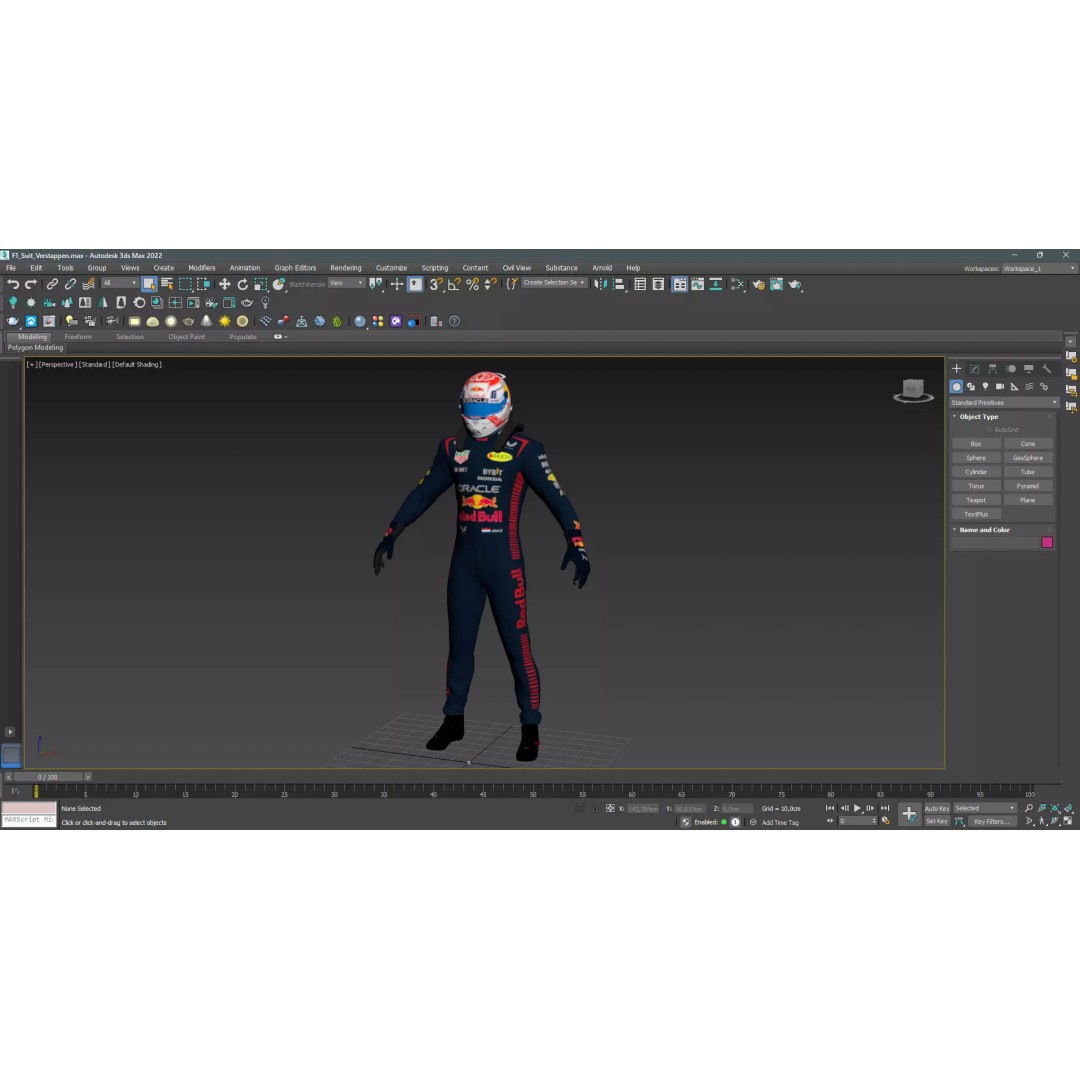 F1 Red Bull Suit 2023 3D Model – High Detail Game-Ready Asset, FBX, OBJ - View 27