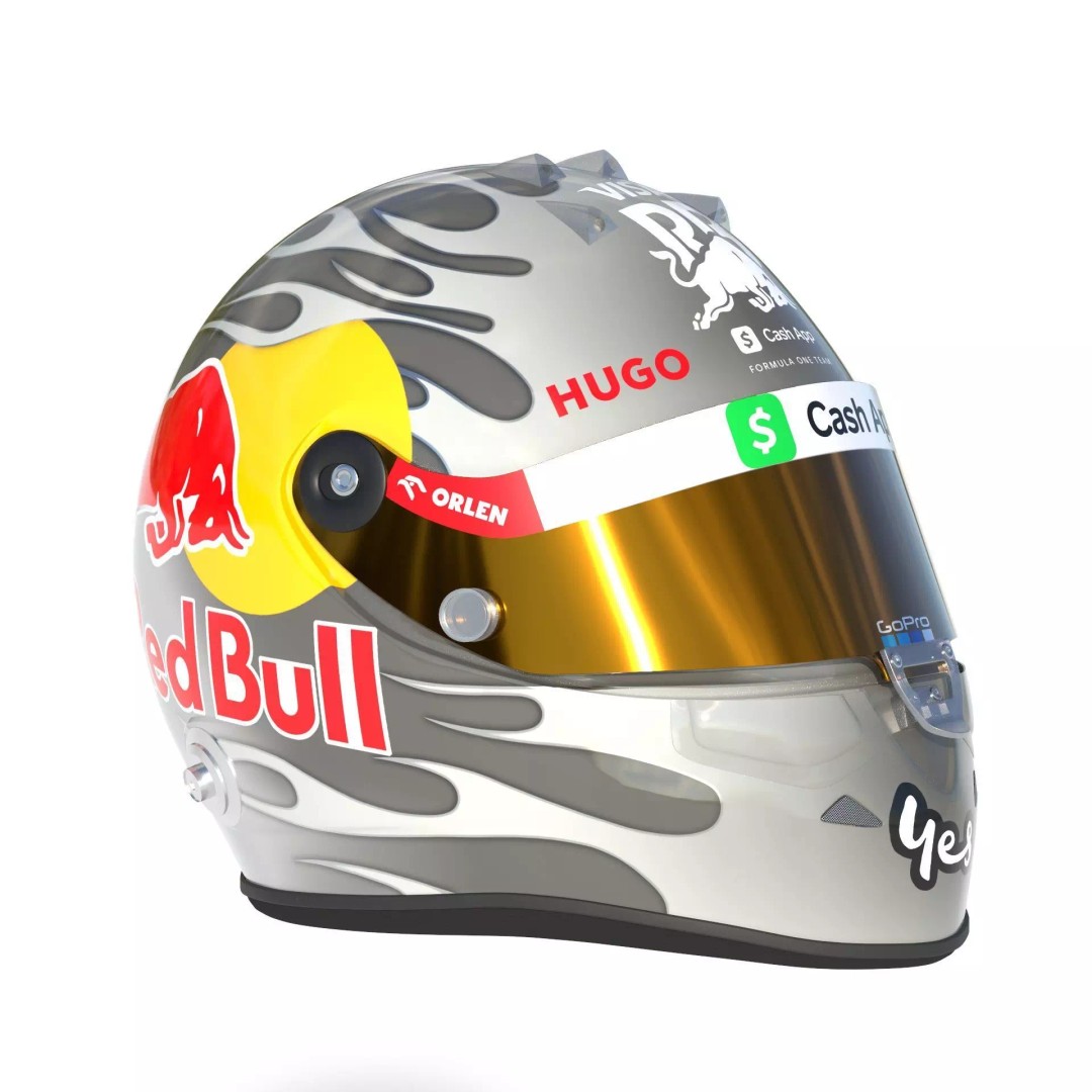 F1 Racing Bulls Helmets 2024 3D Model – High Detail PBR Asset, FBX, OBJ - View 10