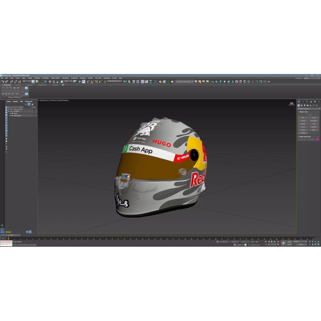 F1 Racing Bulls Helmets 2024 3D Model – High Detail PBR Asset, FBX, OBJ - View 15