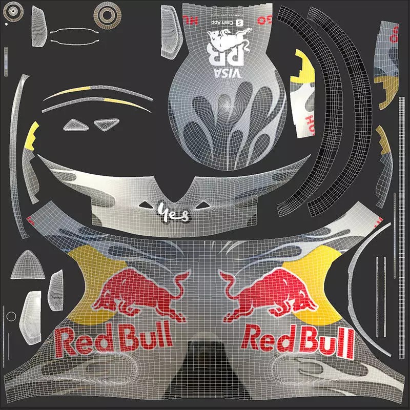 F1 Racing Bulls Helmets 2024 3D Model – High Detail PBR Asset, FBX, OBJ - View 18