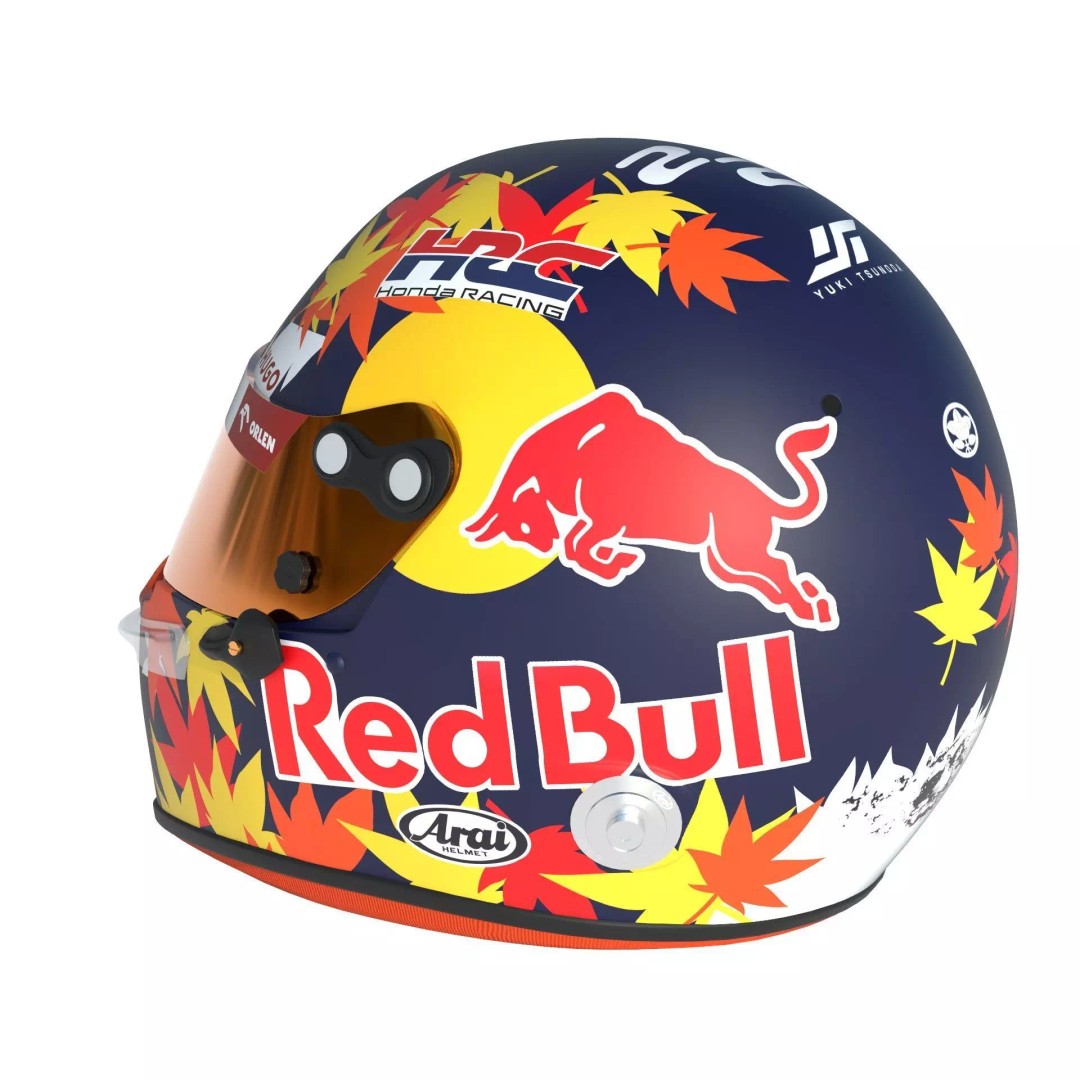 F1 Racing Bulls Helmets 2024 3D Model – High Detail PBR Asset, FBX, OBJ - View 23
