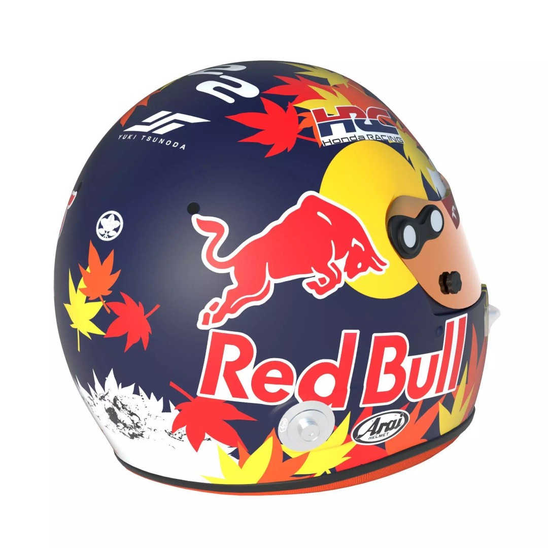 F1 Racing Bulls Helmets 2024 3D Model – High Detail PBR Asset, FBX, OBJ - View 25