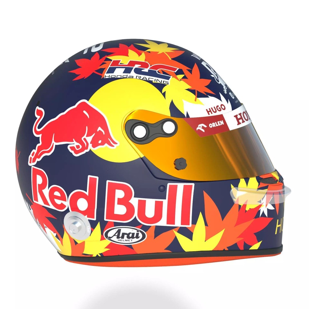 F1 Racing Bulls Helmets 2024 3D Model – High Detail PBR Asset, FBX, OBJ - View 26