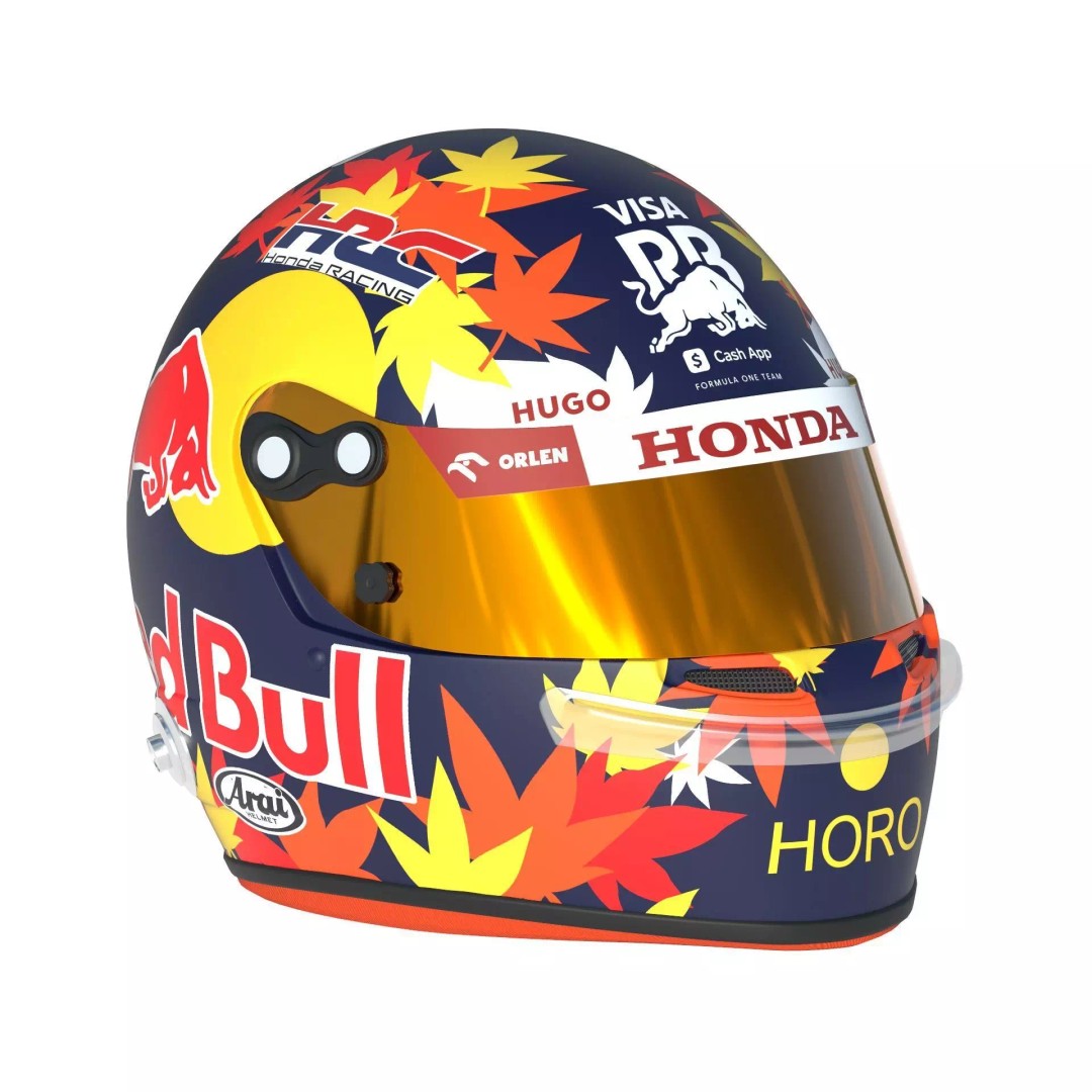 F1 Racing Bulls Helmets 2024 3D Model – High Detail PBR Asset, FBX, OBJ - View 27